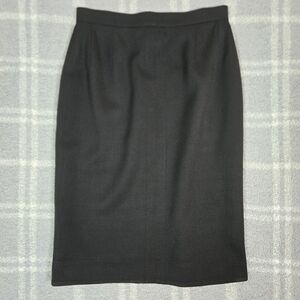 CHANEL Boutique Vintage 100% Wool France Elegant Black Pencil Skirt Size EU38
